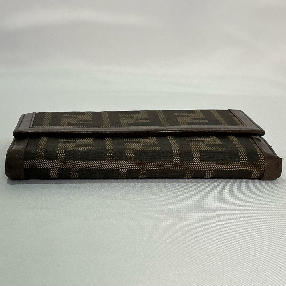 Authentic Vintage Fendi Zucca Print FF Trifold Compact Wallet - Picture 6 of 15